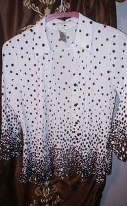 White with brown dots blouse